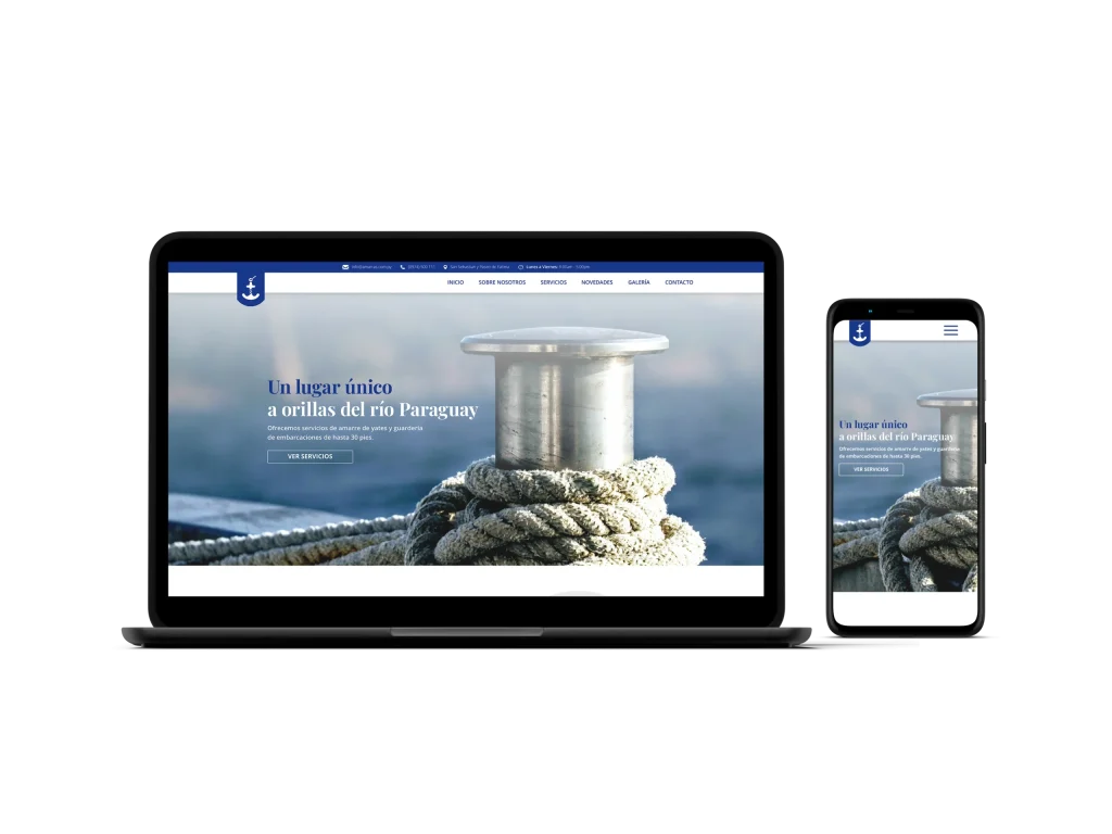 Mock up – Web Amarras del remanso (Móvil – Escritorio)