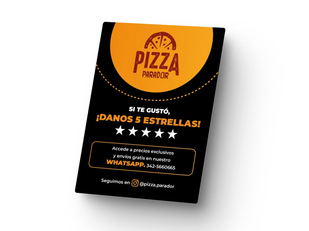 Tarjeta promocional - Pizza Parador