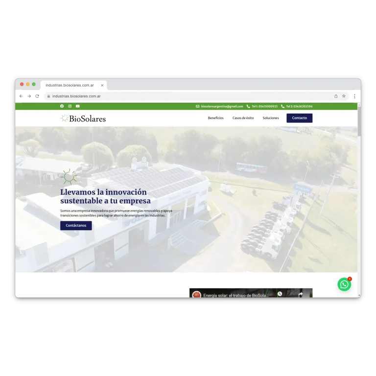 Industrias Biosolares Screenshot web