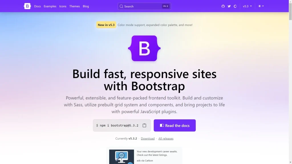 Bootstrap Screenshot