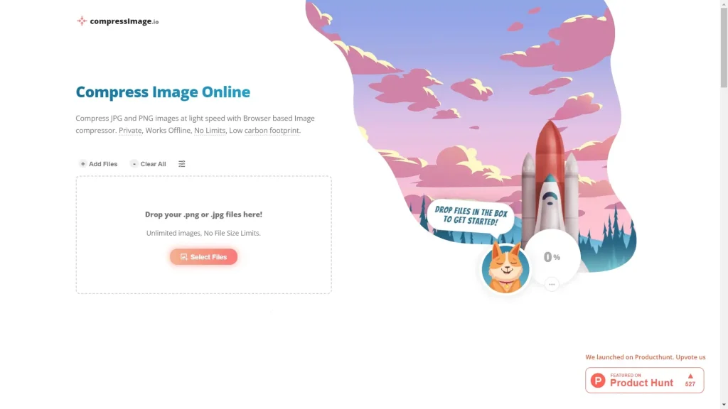 Compress image online Screenshot web