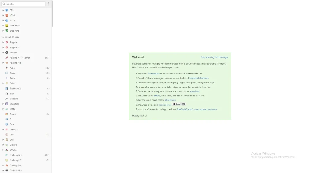 DevDocs API screenshot