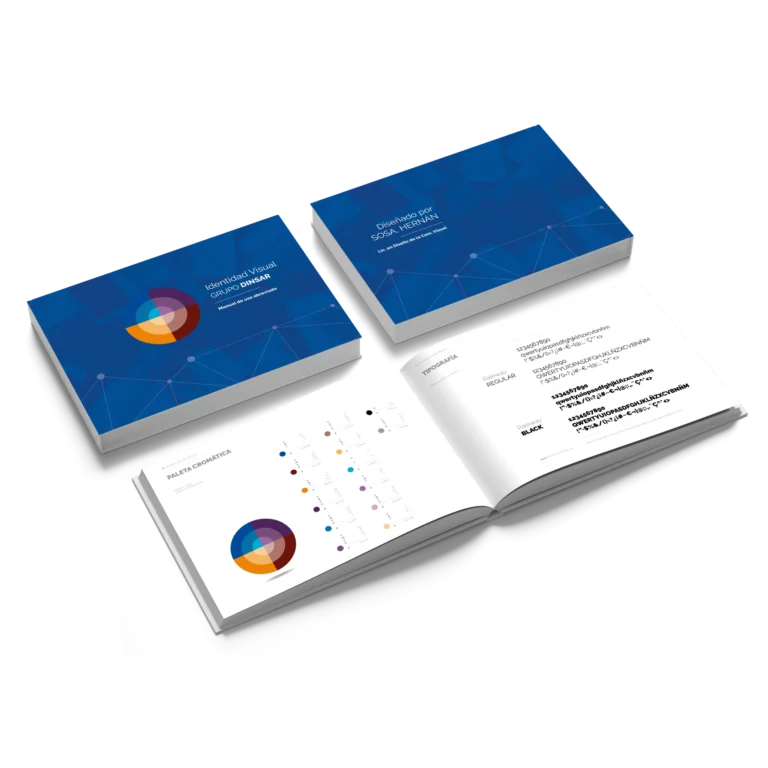 Mock up de manual de marca de Grupo Dinsar