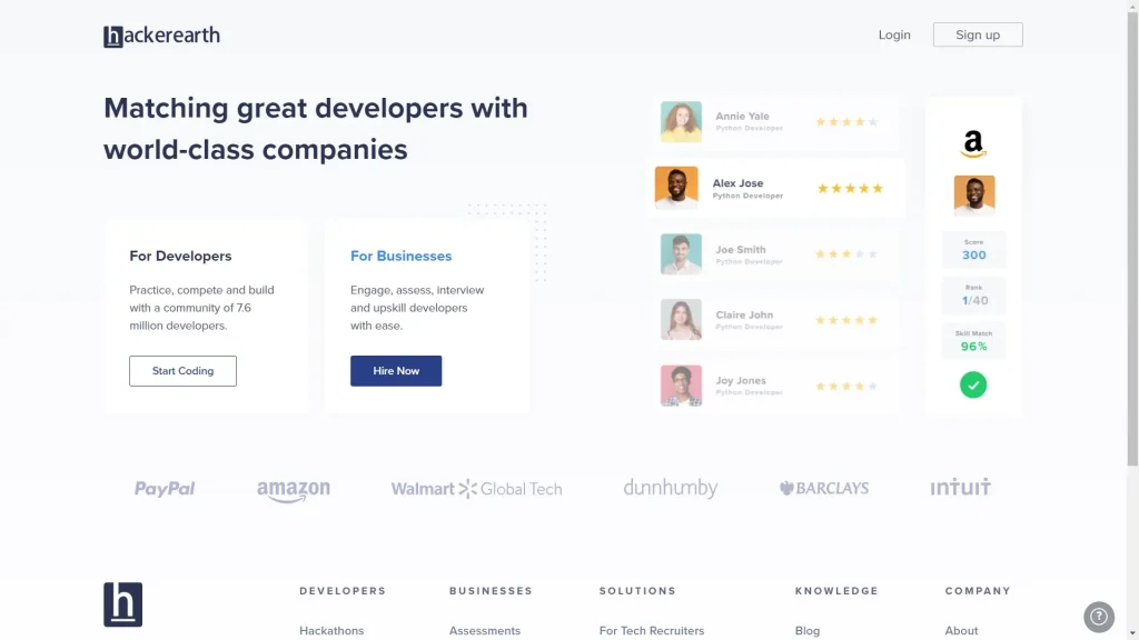 Hackerearth Screenshot web