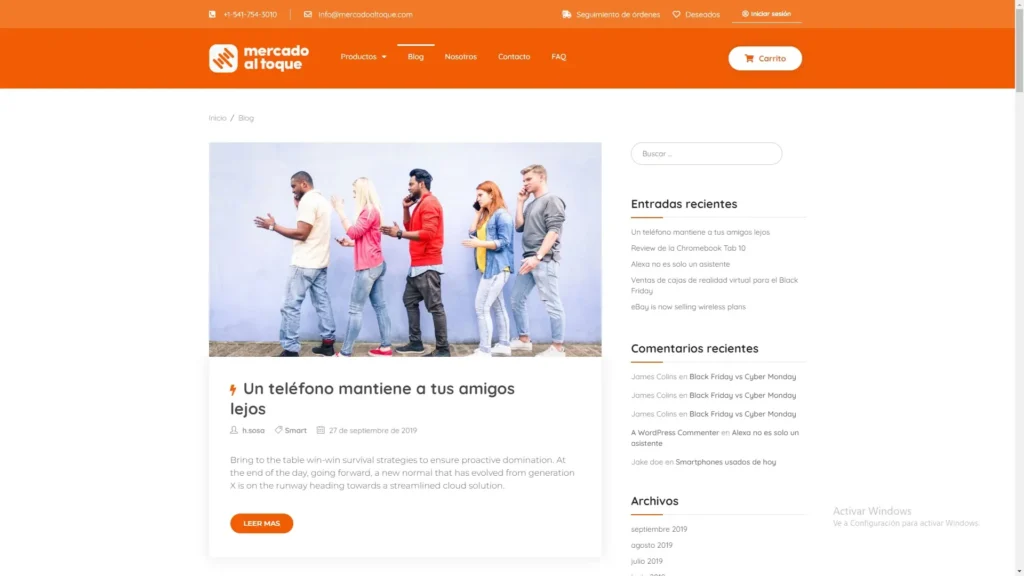 Mercado al toque - Página de Blog