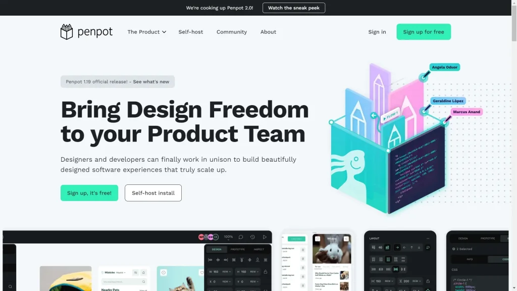Penpot Screenshot web