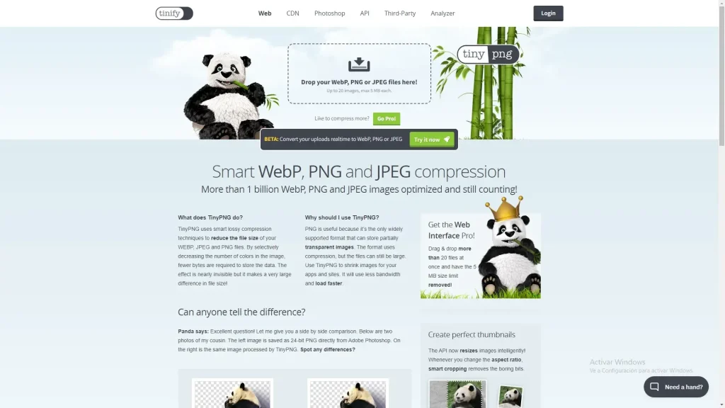 Tinify screenshot