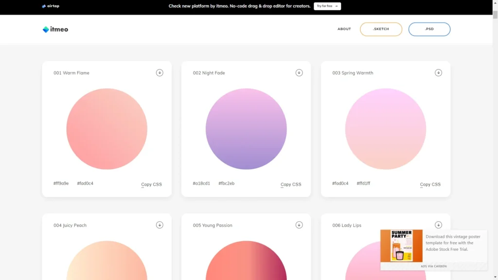 Web Gradients Screenshot